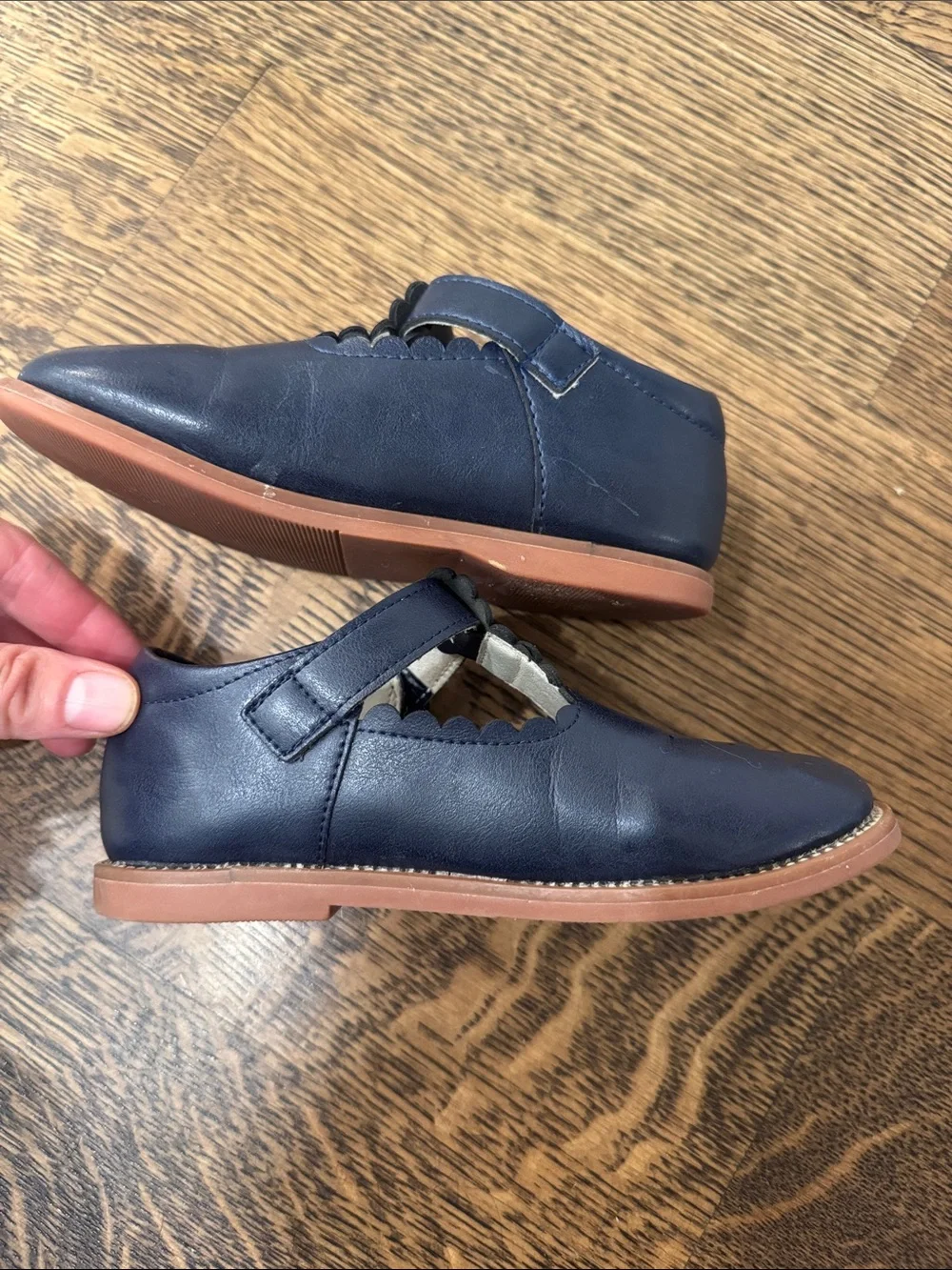 Classic Navy T-Strap Kids Leather Shoes fancy uniform Mary Jane dress shoes